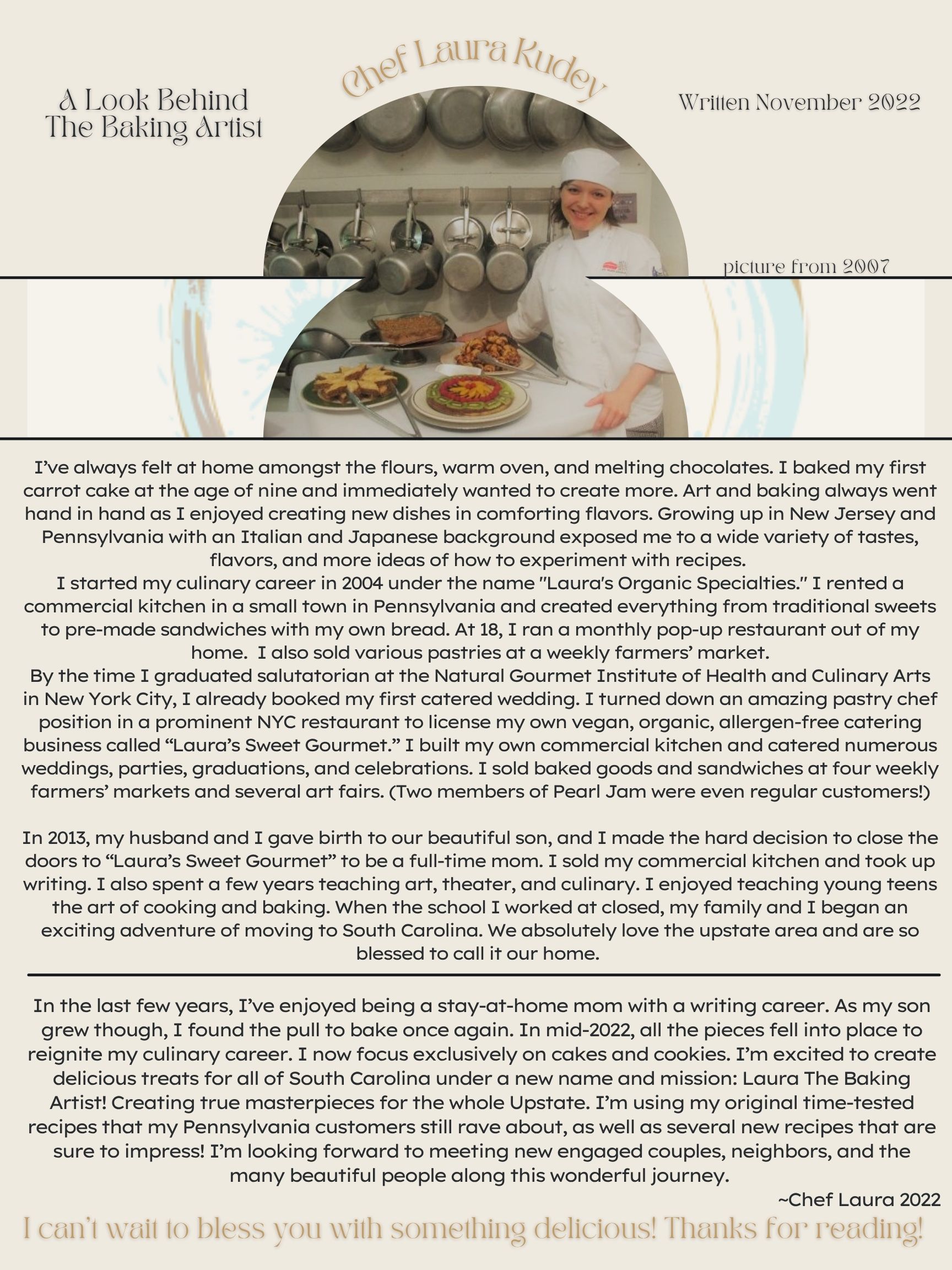 About Chef Laura – Laura The Baking Artist